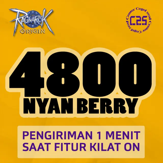 Jual 4800 Nyan Berry Ragnarok Origin Global (Link) Center Cegel Seal | VCGamers