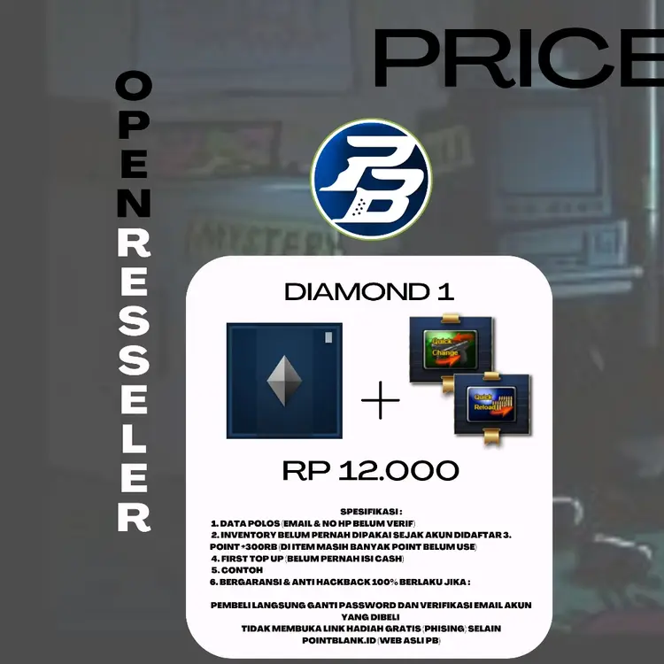 Jual DIAMON 1 DATA POLOS NO VERIFIKASI Point Blank Beyond Limits MINE.STORE | VCGamers