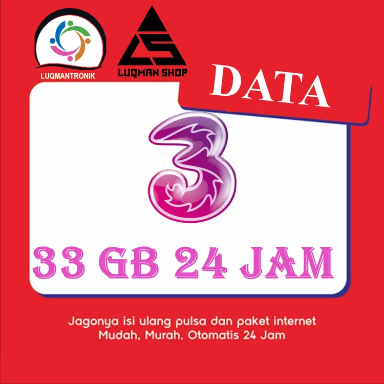 Jual Paket Data Tri 33GB Tri LUQMANSHOP | VCGamers