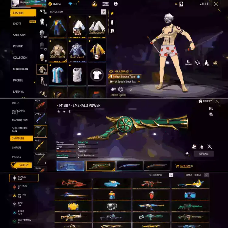 Jual AKUN MAX 2 BER SG SULTAAN Free Fire NINJA STORE | VCGamers