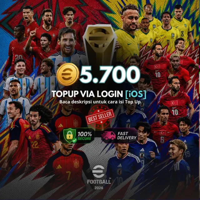 Jual 5.700 Coin (iOS Via Login) eFootball Mobile Hasan Gaming | VCGamers