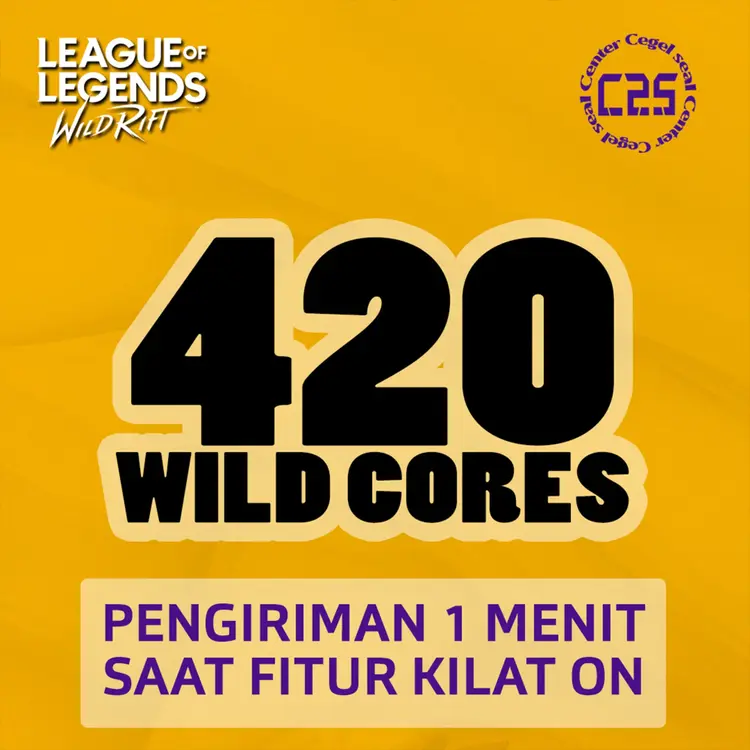 Jual 420 Wild Cores League of Legends Wild Rift Center Cegel Seal | VCGamers