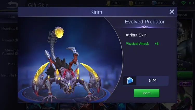 Jual Helcurt Evolved Predator Mobile Legends KALBAR GAME STORE | VCGamers