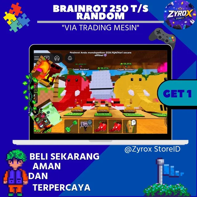 Jual Brainrot 250T/S Kick a Lucky Block - Roblox Zyrox Store ID | VCGamers