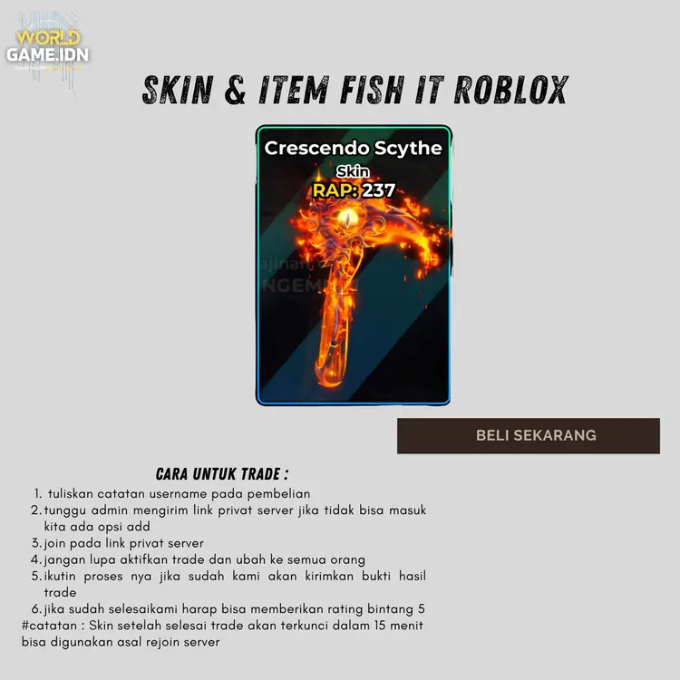 Jual Crescendo Scythe Fish It! - Roblox worldgame.idn | VCGamers