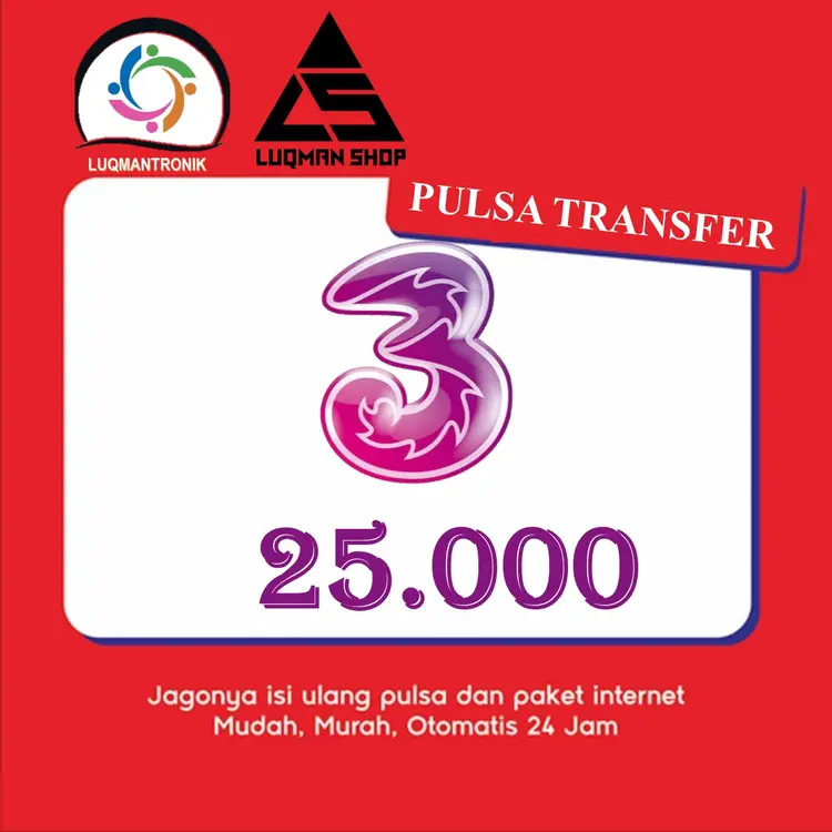 Jual Pulsa Transfer 25.000 Tri LUQMANSHOP | VCGamers