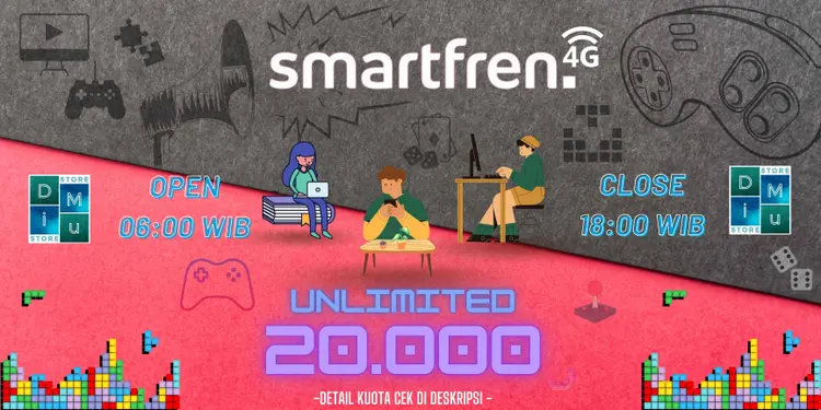 Jual  KUOTA UNLIMITED 20.000 1GB/7HARI Smartfren DiMuStore | VCGamers