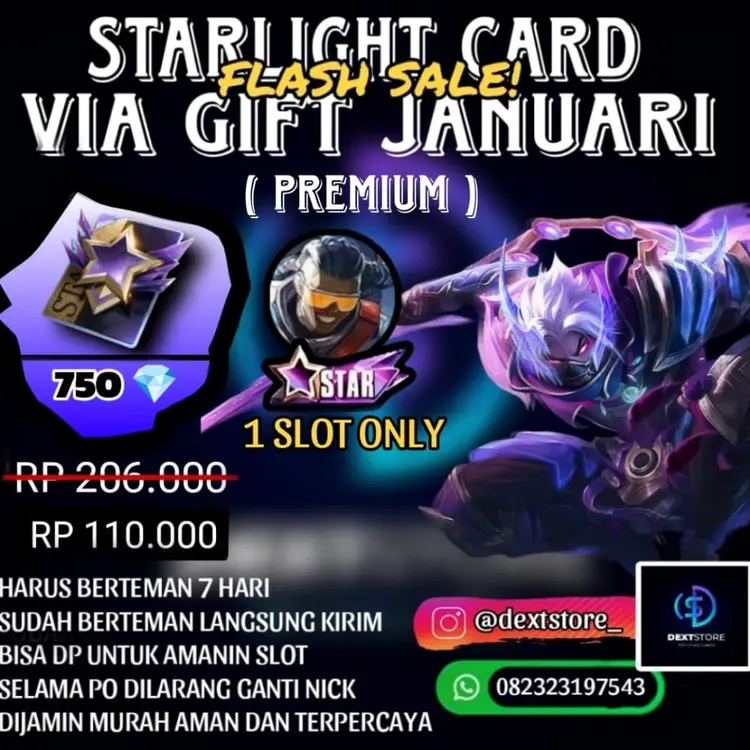 Jual STARLIGHT VIA GIFT  Mobile Legends Dext Store  | VCGamers