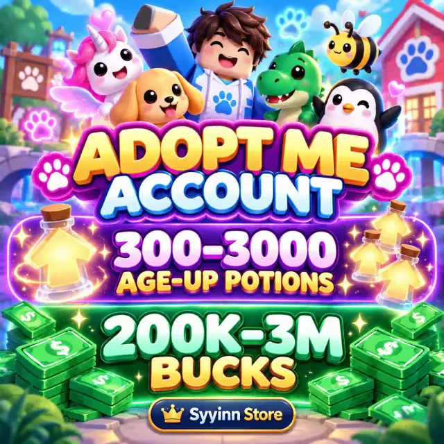 Jual AKUN ADOPT ME 200K-3M BUCKS 200-3K POTIONS Roblox SyVinn Store | VCGamers