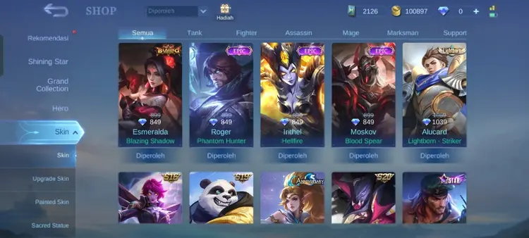 Jual Akun mobile lejend Mobile Legends hann | VCGamers
