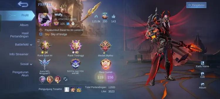 Jual Akun mobile lejend Mobile Legends hann | VCGamers