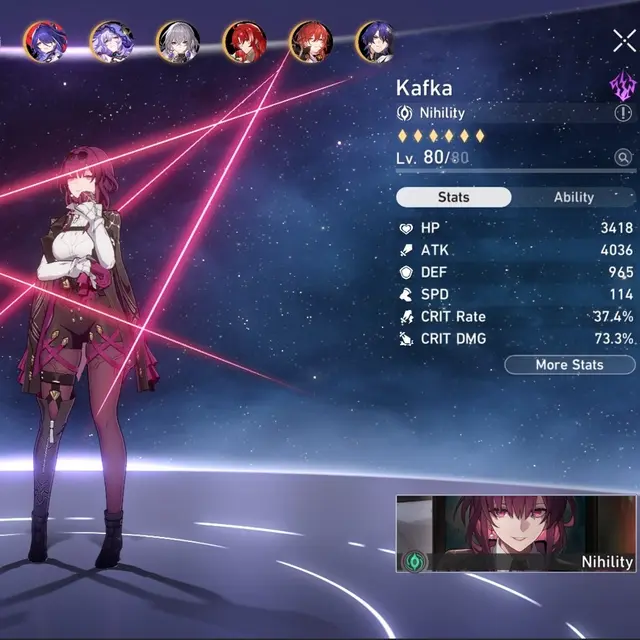 Jual Akun Trailblaze 70 [Kafka E2] Honkai Star Rail GameTag | VCGamers