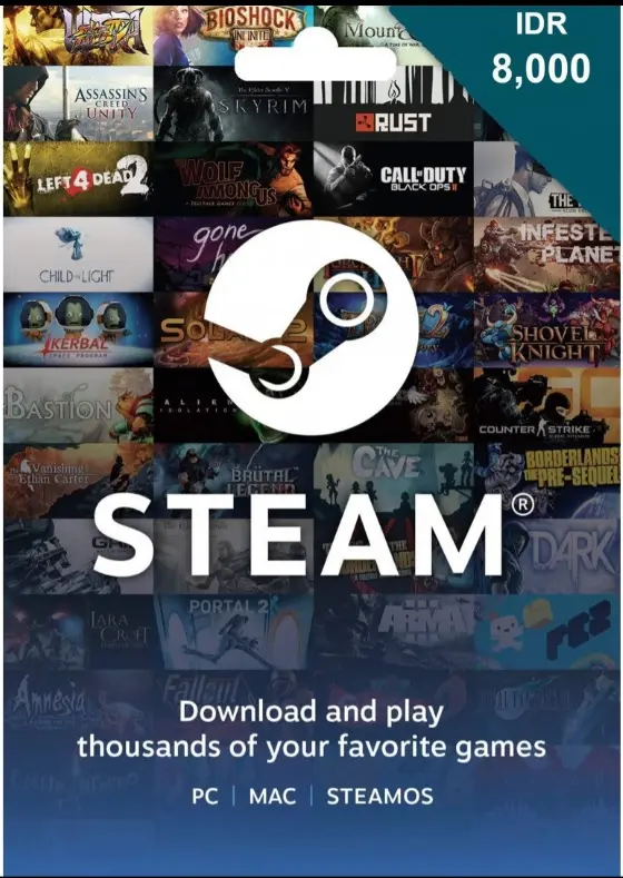 Jual IDR 8.000 Steam BOCILGAME | VCGamers