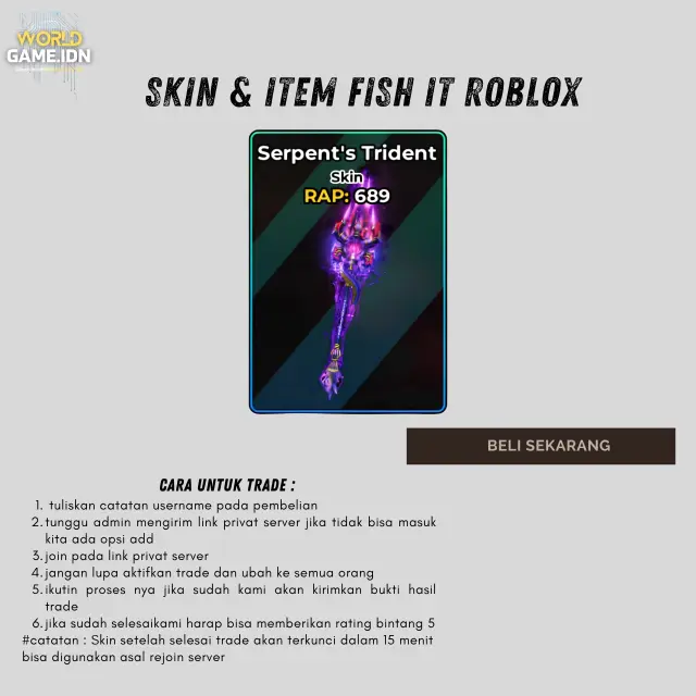 Jual Serpent's Trident Fish It! - Roblox worldgame.idn | VCGamers