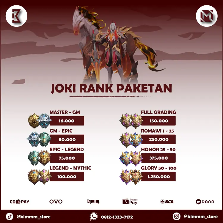 Jual Paketan Rank Mythic Honor 25 - 50 Mobile Legends Kimmm Store | VCGamers