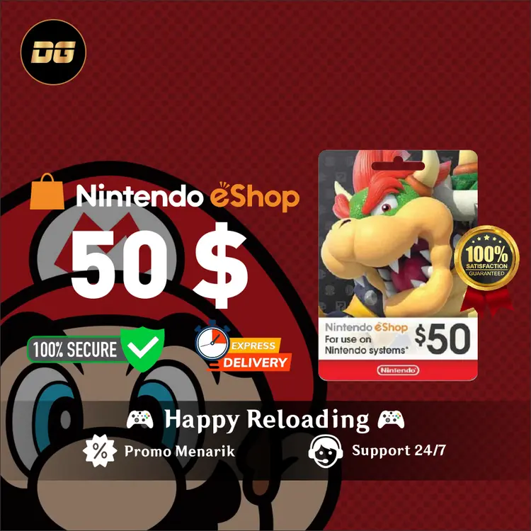 Jual Nintendo USD $50 Nintendo EShop Card degamingstore | VCGamers