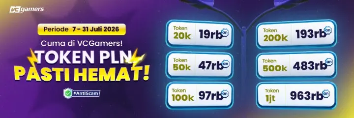 Cuma di VCGamers! TOKEN PLN MURAH TERUS!