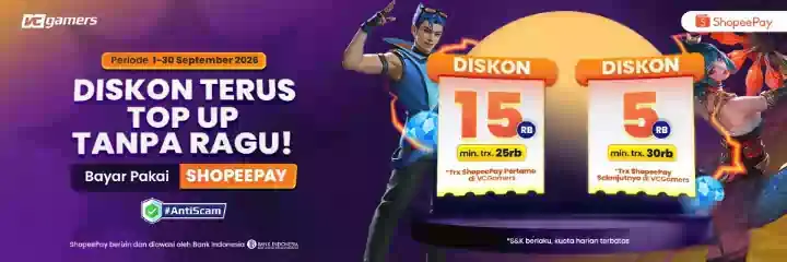 DISKON TERUS, TOP UP TANPA RAGU! Bayar Pakai ShopeePay!