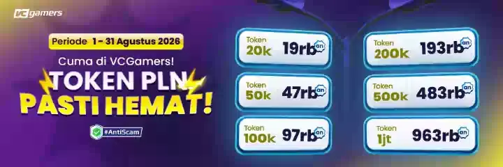 Cuma di VCGamers! TOKEN PLN MURAH TERUS!