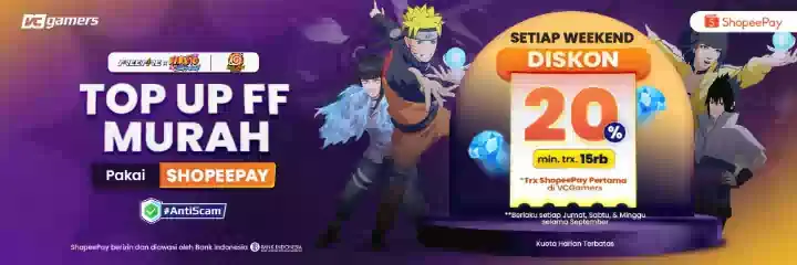 Top Up FF Murah Pakai ShopeePay SETIAP WEEKEND!