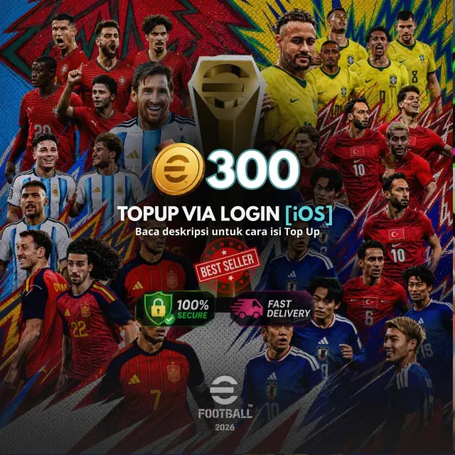 Jual 300 Coin (iOS Via Login) eFootball Mobile Hasan Gaming | VCGamers