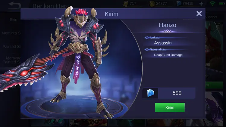 Jual Hanzo Mobile Legends KALBAR GAME STORE | VCGamers