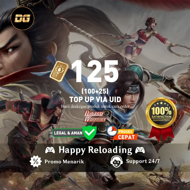 Jual 100 + 25 Gold Seal Dynasty Warriors Overlords degamingstore | VCGamers