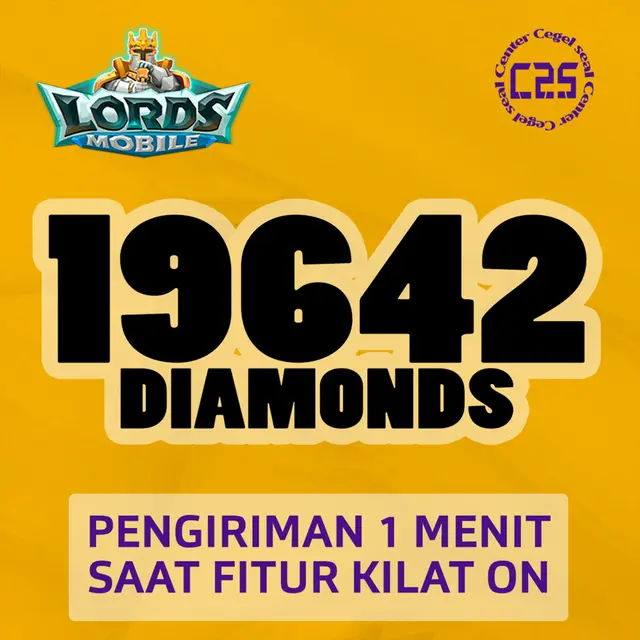 Jual 19.642 Diamonds Lords Mobile Center Cegel Seal | VCGamers