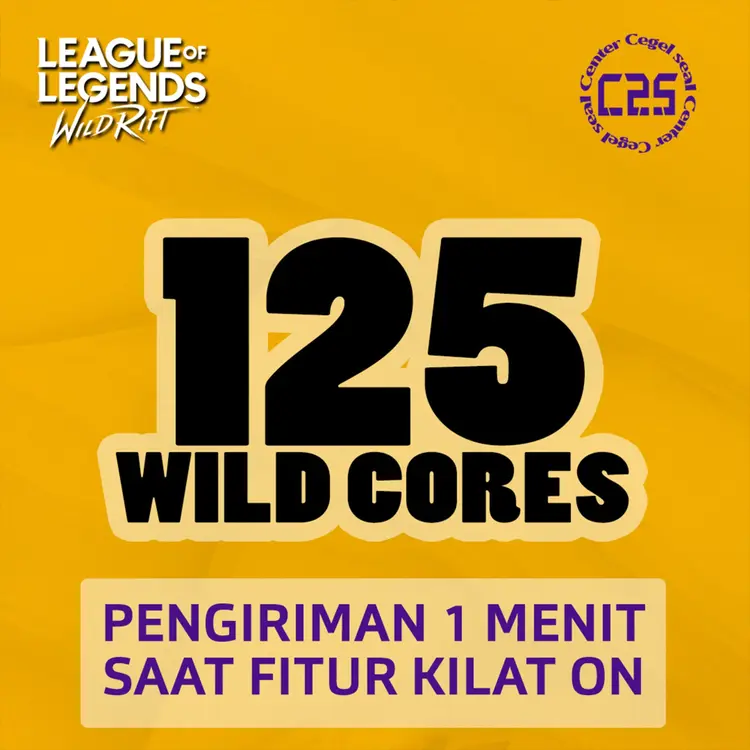 Jual 125 Wild Cores League of Legends Wild Rift Center Cegel Seal | VCGamers