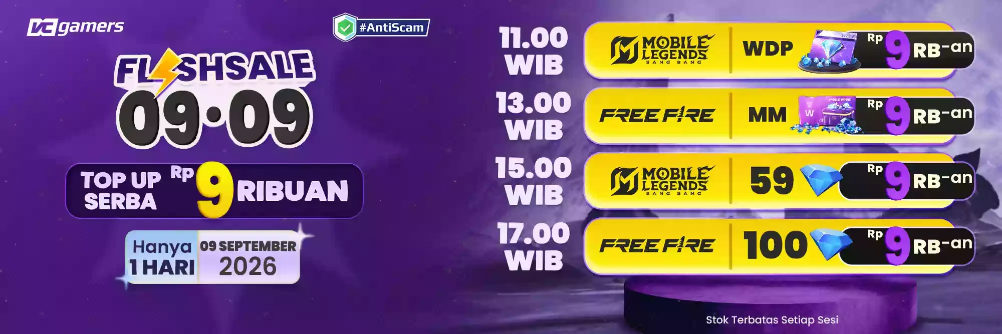 SPESIAL 09.09, TOP UP SERBA Rp9 RIBUAN
