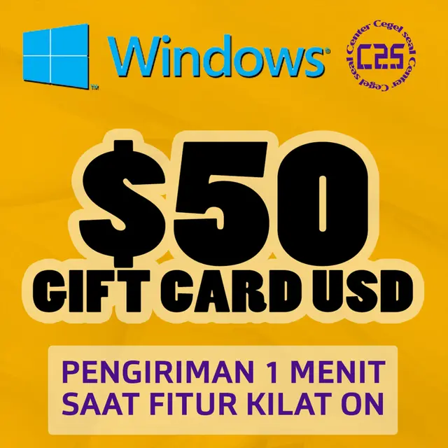Jual USD $50 Windows Center Cegel Seal | VCGamers
