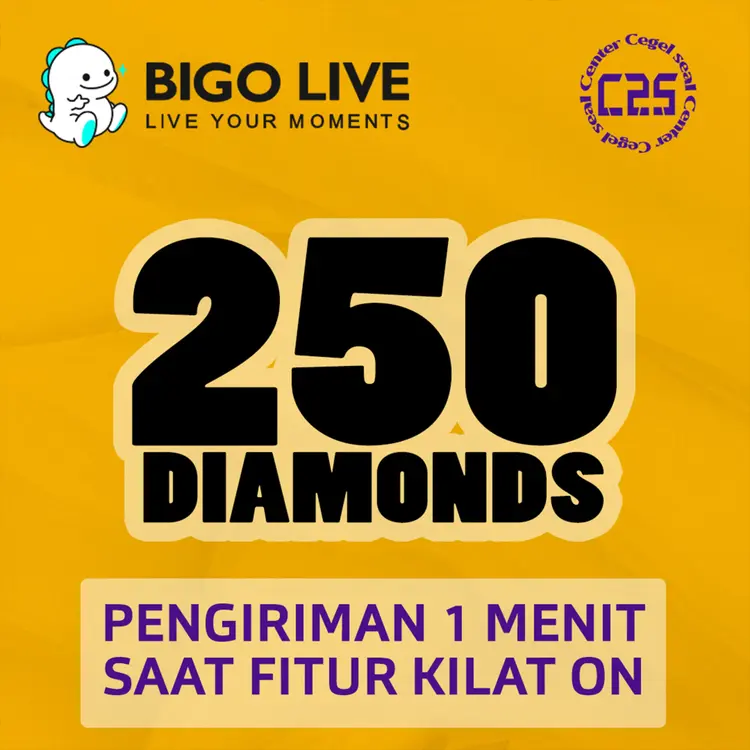 Jual 250 Diamonds Bigo Live Center Cegel Seal | VCGamers