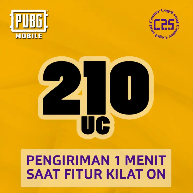 Jual 210 UC Indo PUBG Mobile Center Cegel Seal | VCGamers