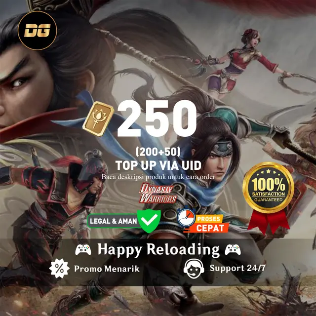 Jual 200 + 50 Gold Seal Dynasty Warriors Overlords degamingstore | VCGamers