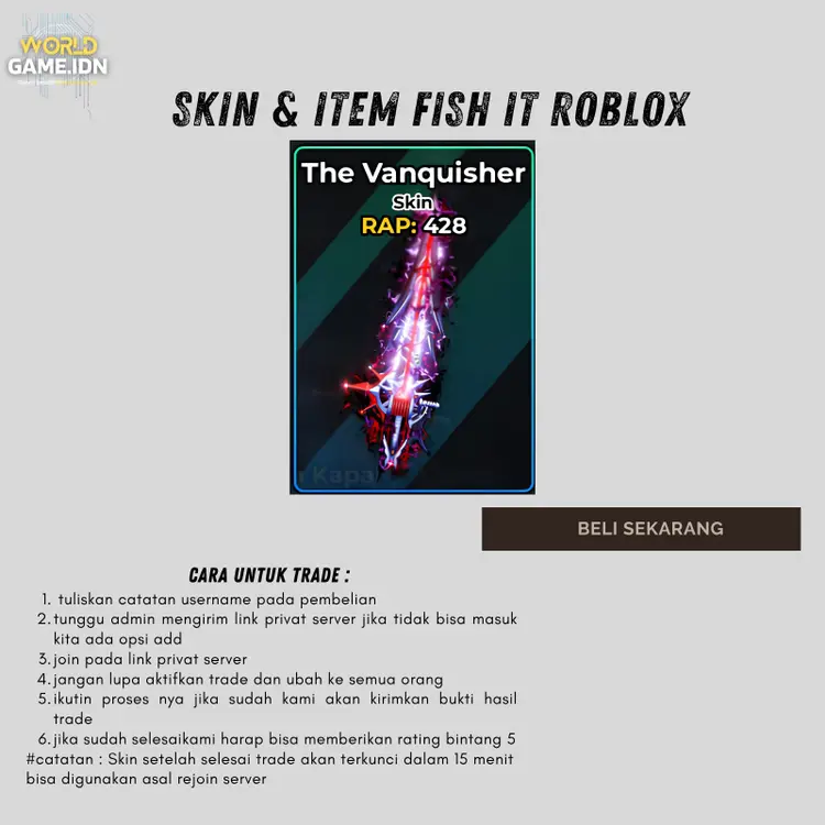Jual The Vanquisher Fish It! - Roblox worldgame.idn | VCGamers