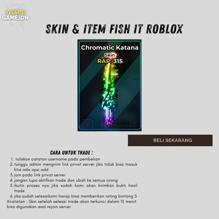 Jual Chromatic Katana Fish It! - Roblox worldgame.idn | VCGamers