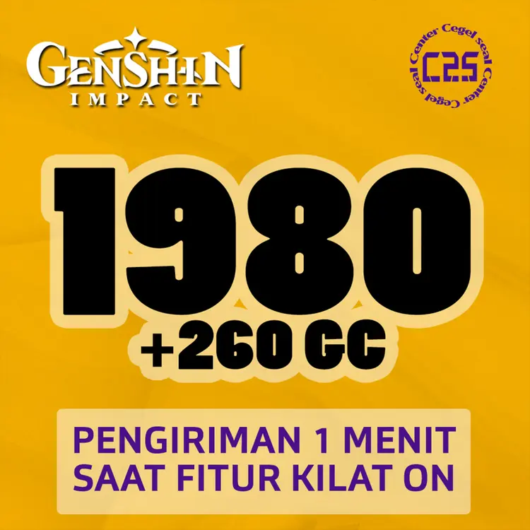 Jual 1.980 GC + Bonus - Genshin Genshin Impact Center Cegel Seal | VCGamers