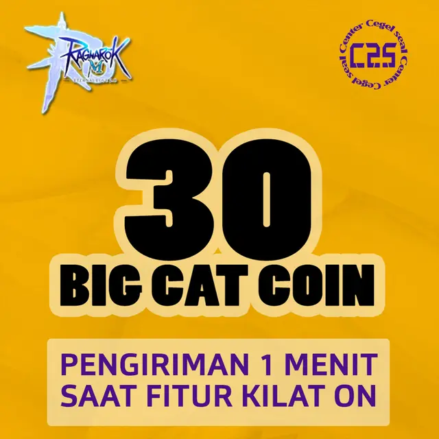 Jual 30 Big Cat Coin Ragnarok M Eternal Love Center Cegel Seal | VCGamers