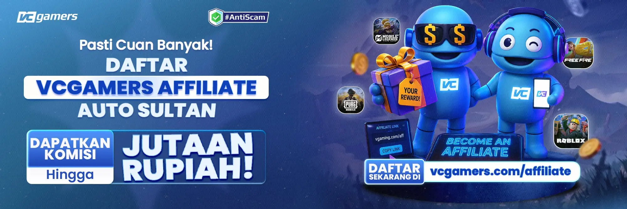 Pasti Cuan Banyak! Daftar VCGamers Affiliate Auto Sultan