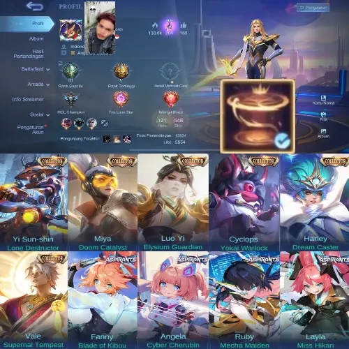 Jual Akun ML Murah Skin 548 Mobile Legends Exo Rayns | VCGamers
