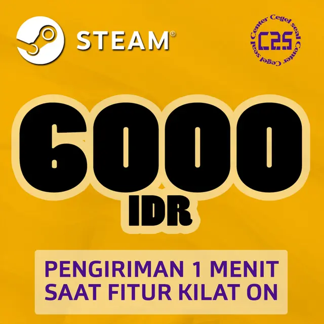 Jual IDR 6.000 Steam Center Cegel Seal | VCGamers