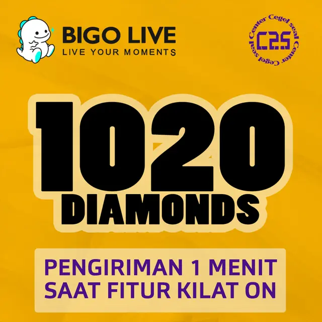 Jual 1.020 Diamonds Bigo Live Center Cegel Seal | VCGamers