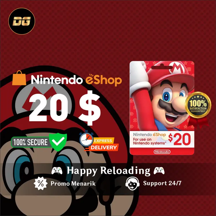 Jual Nintendo USD $20 Nintendo EShop Card degamingstore | VCGamers