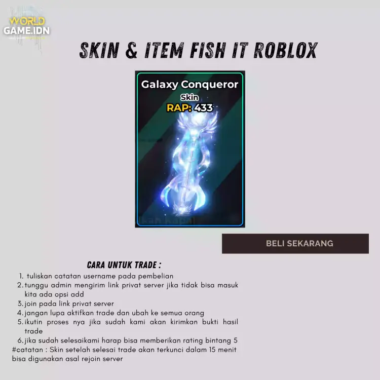 Jual Galaxy Conqueror Fish It! - Roblox worldgame.idn | VCGamers