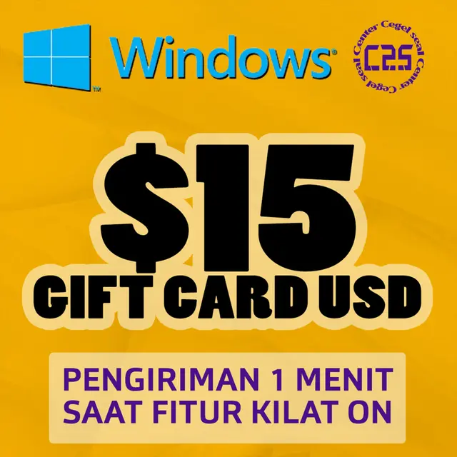 Jual USD $15 Windows Center Cegel Seal | VCGamers
