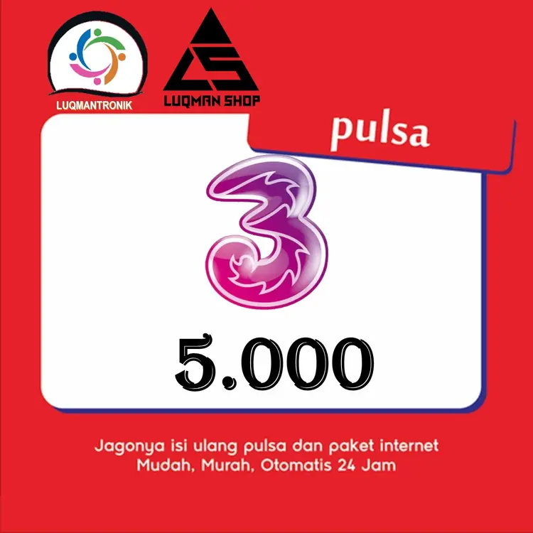 Jual Pulsa Reguler 5.000 Tri LUQMANSHOP | VCGamers