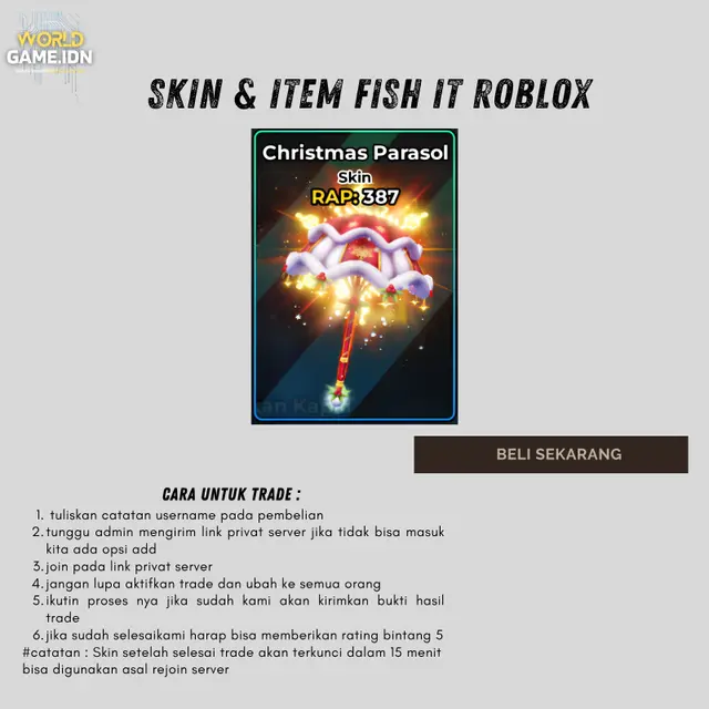Jual Christmas Parasol Fish It! - Roblox worldgame.idn | VCGamers