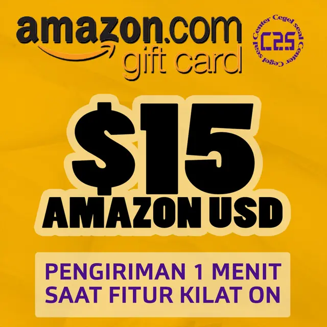 Jual Amazon USD $15 Amazon Gift Card Center Cegel Seal | VCGamers