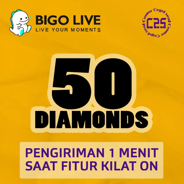 Jual 50 Diamonds Bigo Live Center Cegel Seal | VCGamers