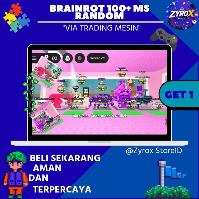 Jual Brainrot 100+ m/s Steal A Brainrot - Roblox Zyrox Store ID | VCGamers